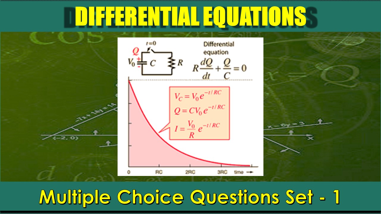 MCQ Questions Class 12 Differential Equations - 1