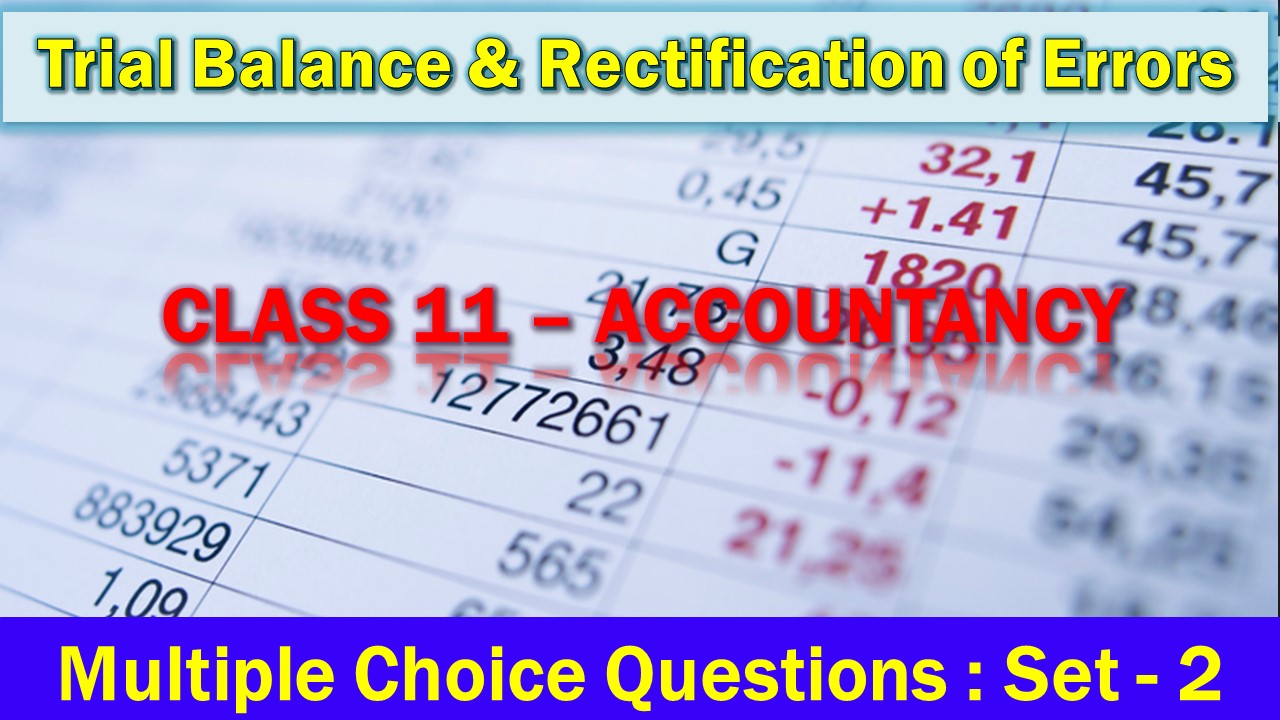 MCQ Questions Class 11 Trial Balance and Rectification of Errors-2