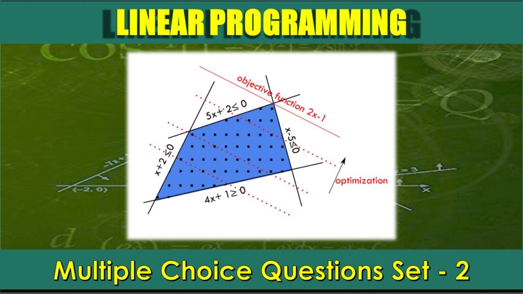 MCQ Questions Class 12 Linear Programming-2