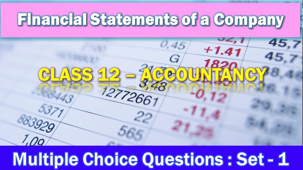 MCQ Questions Class 12 Financial Statements of a Company-1
