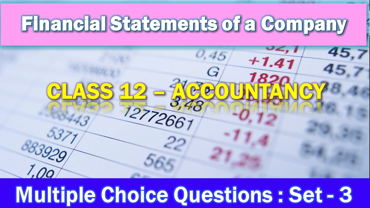 MCQ Questions Class 12 Financial Statements of a Company-3