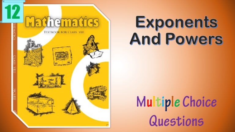 Class 8 Mathematics MCQ Exponents And Powers – MCQsDuniya
