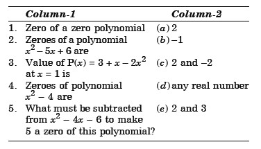 Polynomials MCQ Class 9 Mathematics